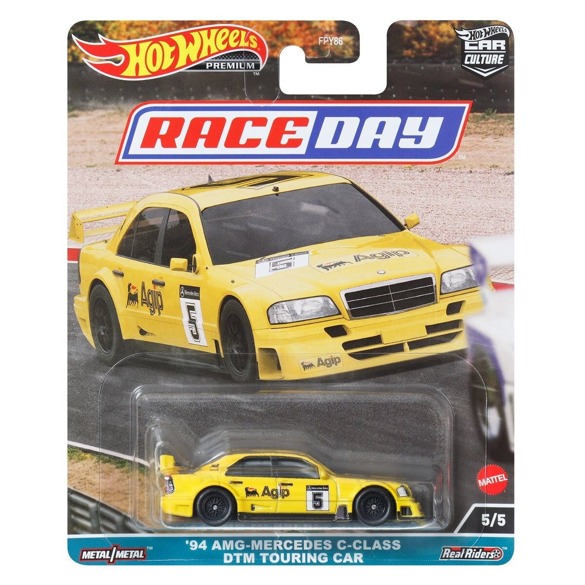 Hot Wheels '94 AMG-Mercedes C-Class DTM Touring Car packaging on a white background