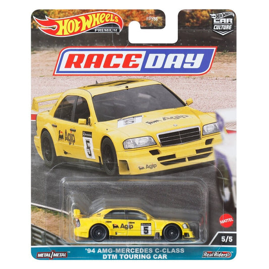 Hot Wheels '94 AMG-Mercedes C-Class DTM Touring Car packaging on a white background